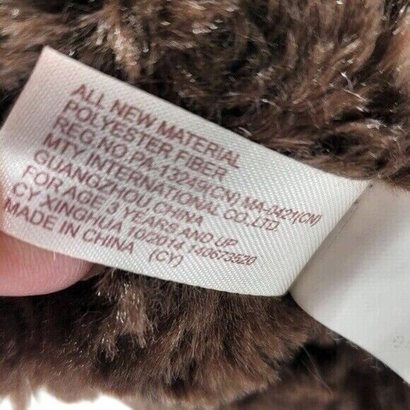 Dan Dee Love Bear Plush Brown 11.5" Sitting Red Rose Ribbon 2014 Valentine's Day - Picture 9 of 10